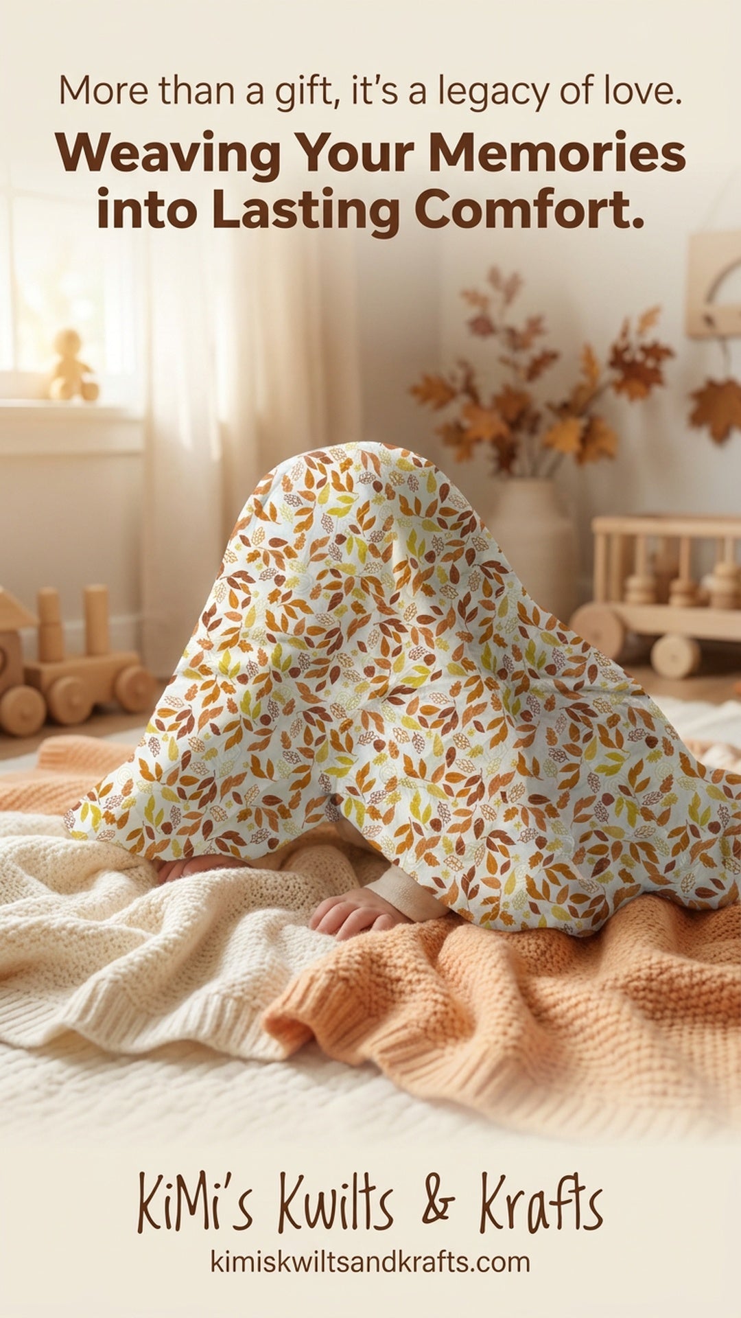 Personalized crib memory quilt for a baby shower gift