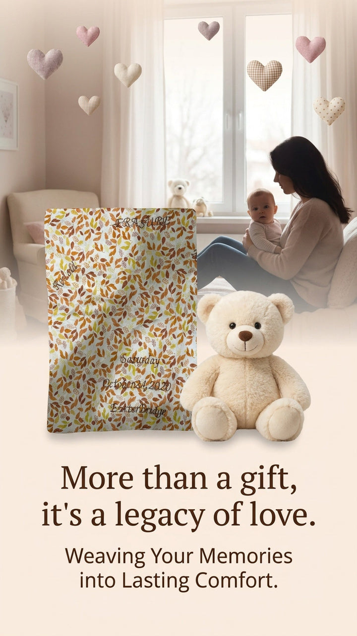 Personalized wall tapestry memory quilt hung as keepsake wall art